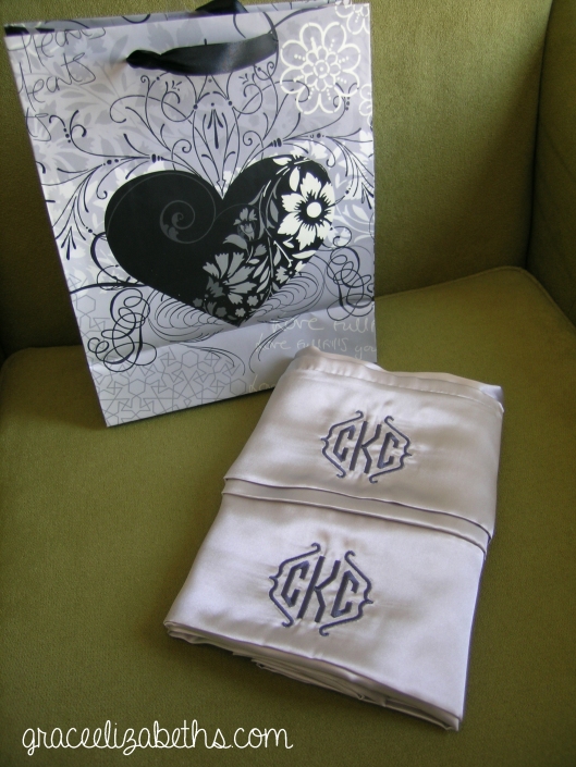 Embroidered Wedding Pillowcases by www.GraceElizabeths.com
