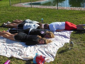 Team picnic turned nap time during our "Sabbath"