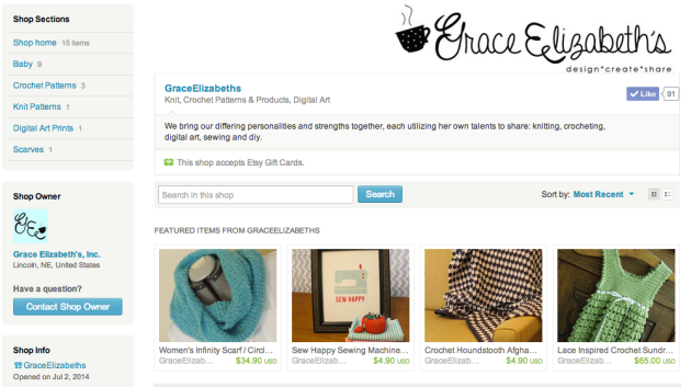 Grace Elizabeth's Etsy Shop - design, create, share